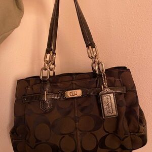 Coach Brown Signature Tote Bag